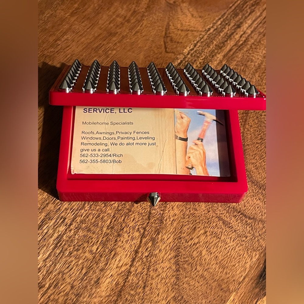 Christian Louboutin Red Studded Card Case - Picture 3 of 6